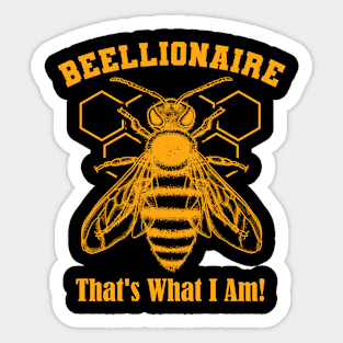 Beekeeper Beekeeping Merchandise Funny Beellionaire Honey Bee Sticker